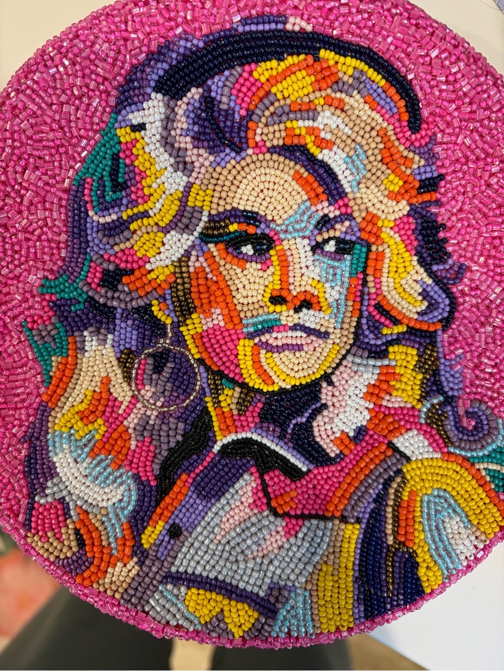 Tiana Designs Dolly Parton Beaded Pink Crossbody Bag - Picture 4 of 5